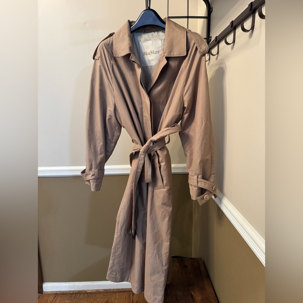 MAX MARA Beige The Cube Belted Trench Coat - Picture 3 of 9